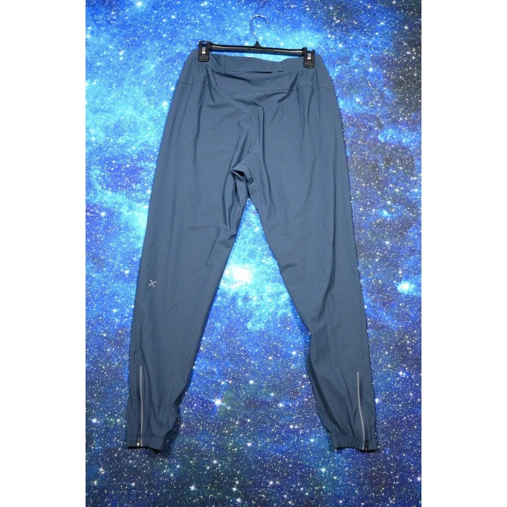 Lululemon Jogger Pants Mens Medium Blue Elastic Waist Ankle Zip Running Athletic - Picture 2 of 5